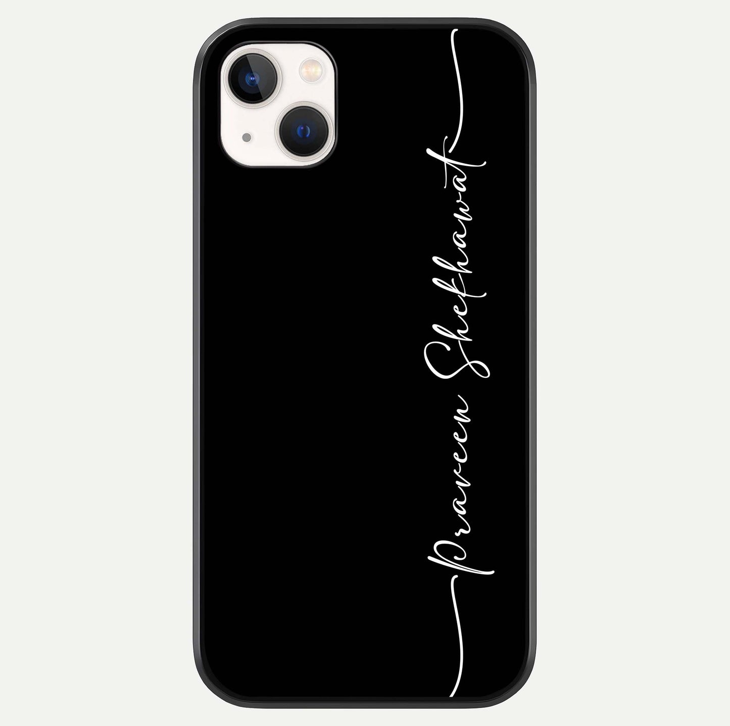 Black Tune Custom Name Glass Case For iPhone 14 Plus by Custom World
