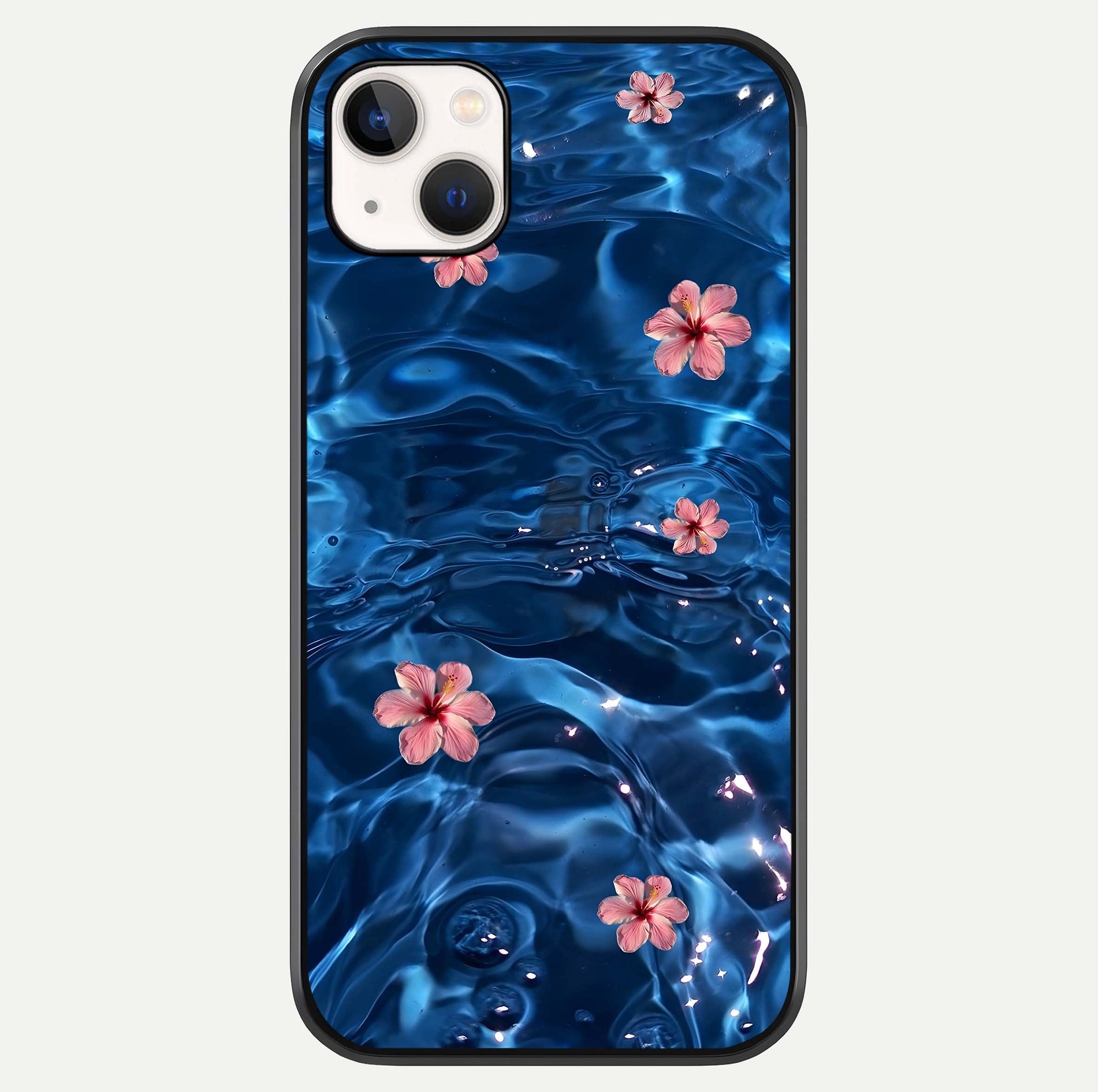 Blooming Water Drift Glass Case For iPhone 14 Plus by Custom World