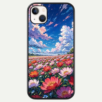 Blossom Sky Field Glass Case For iPhone 14 Plus by Custom World