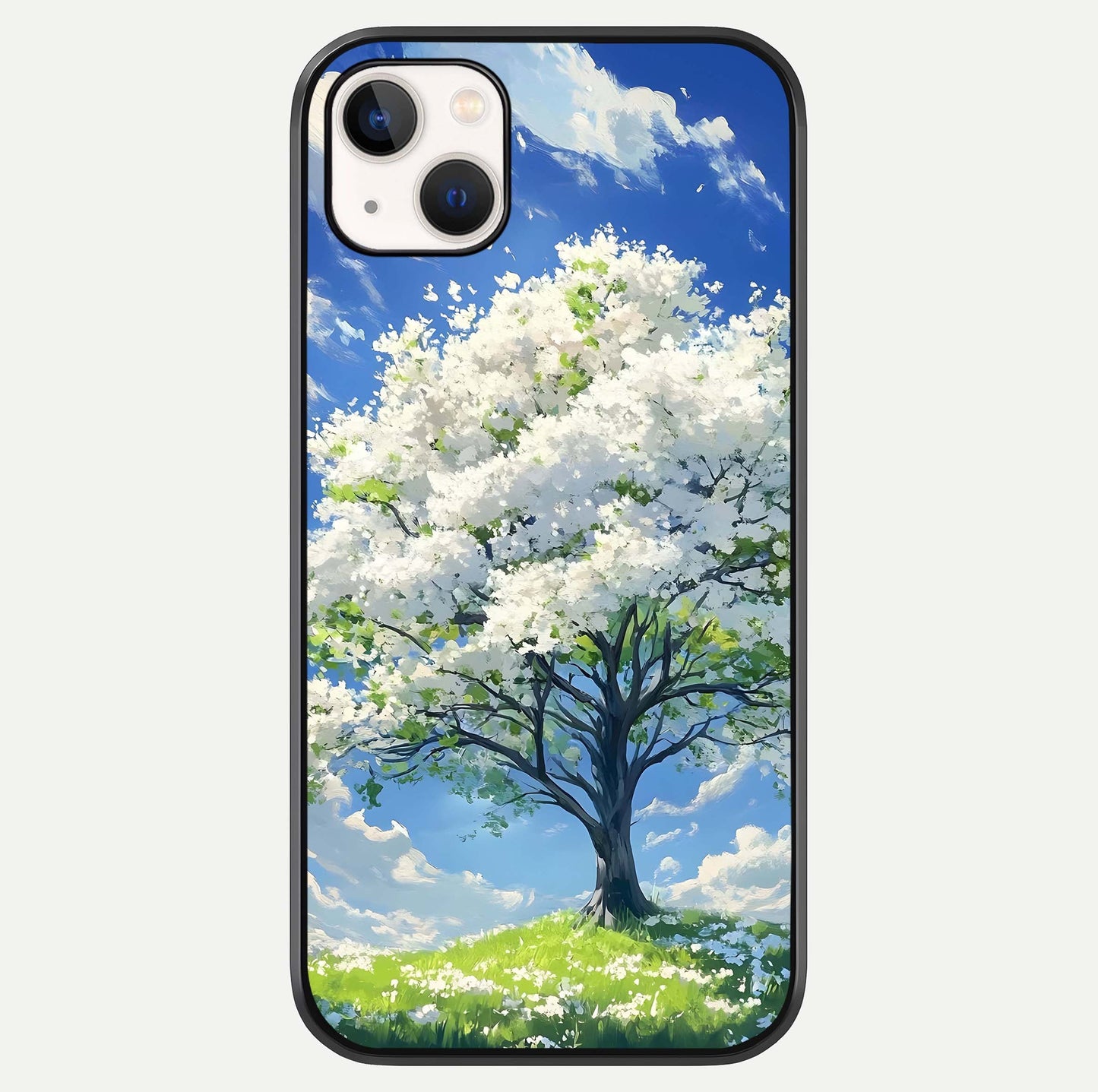 Blossom Sky Serenity Glass Case For iPhone 16 Pro by Custom World
