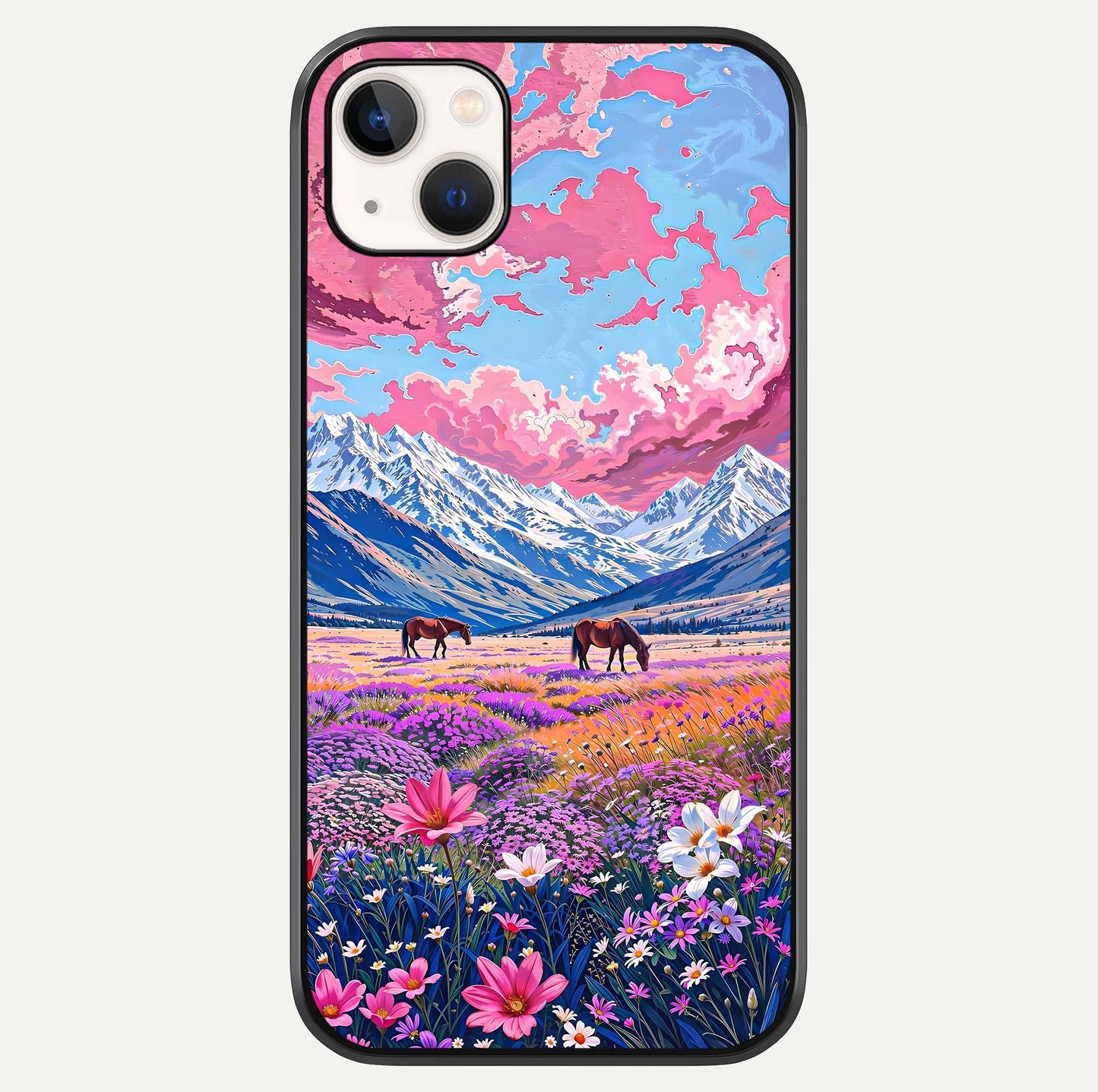 Blossom Valley Dream Glass Case For iPhone 14 Plus by Custom World