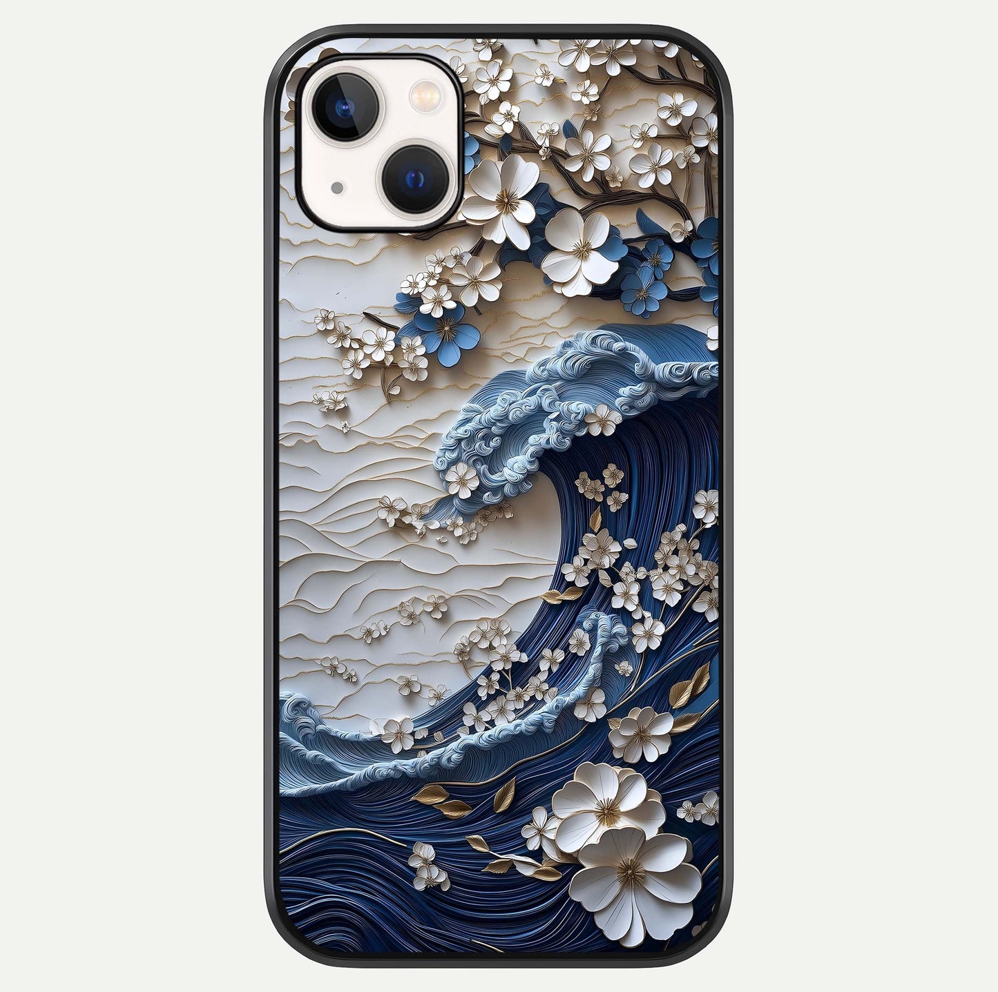 Blossom Wave Art Glass Case For iPhone 16 Pro by Custom World