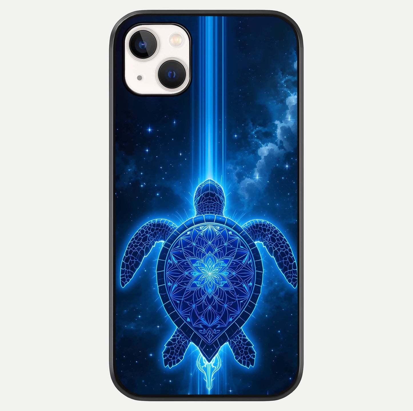 Blue Galaxy Turtle Glass Case For iPhone 14 Plus by Custom World