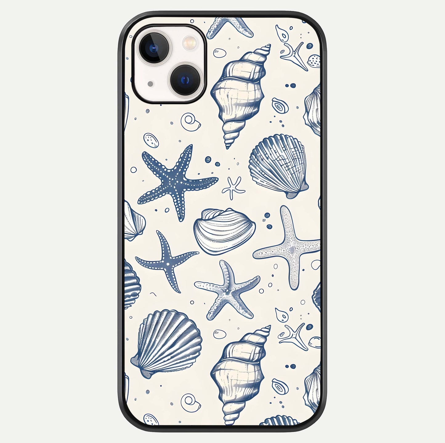 Blue Ocean Outline Glass Case For iPhone 16 Pro by Custom World