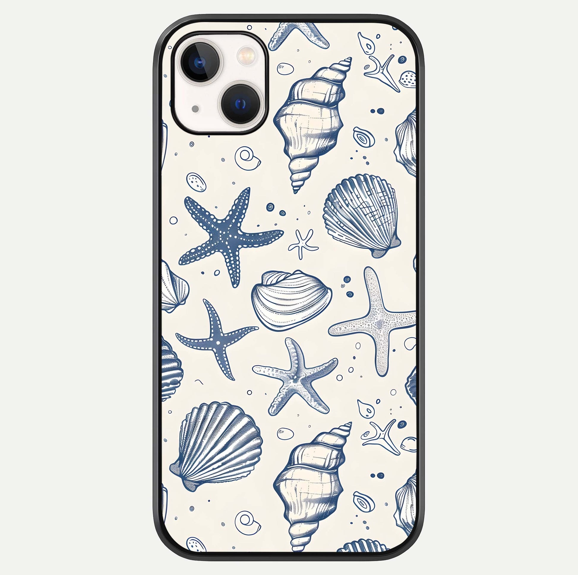 Blue Ocean Outline Glass Case For iPhone 16 Pro by Custom World