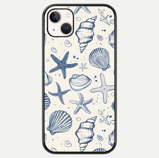 Blue Ocean Outline Glass Case For iPhone 16 Pro by Custom World