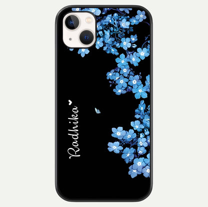 Blue Petal Dream Custom Name Glass Case For iPhone 14 Plus by Custom World