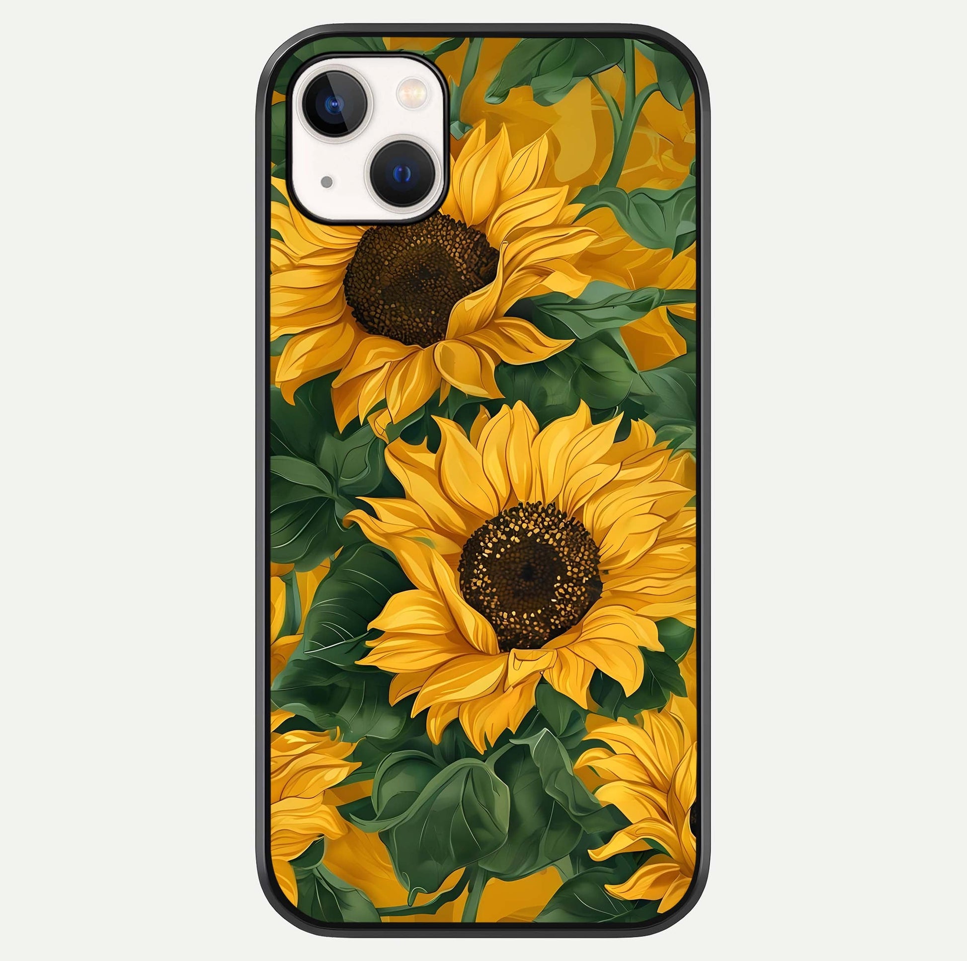Bright Sunflower Bloom Glass Case For iPhone 14 Plus by Custom World