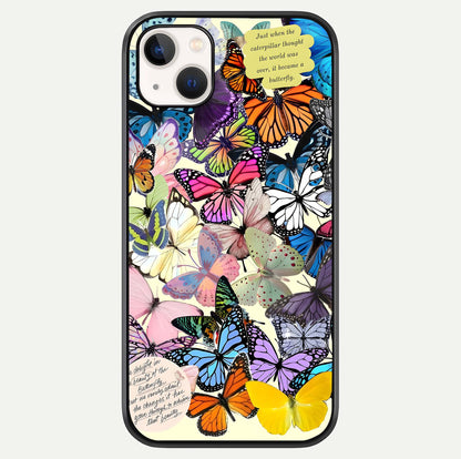 Butterflies Petal Dream Glass Case For iPhone 14 Plus by Custom World