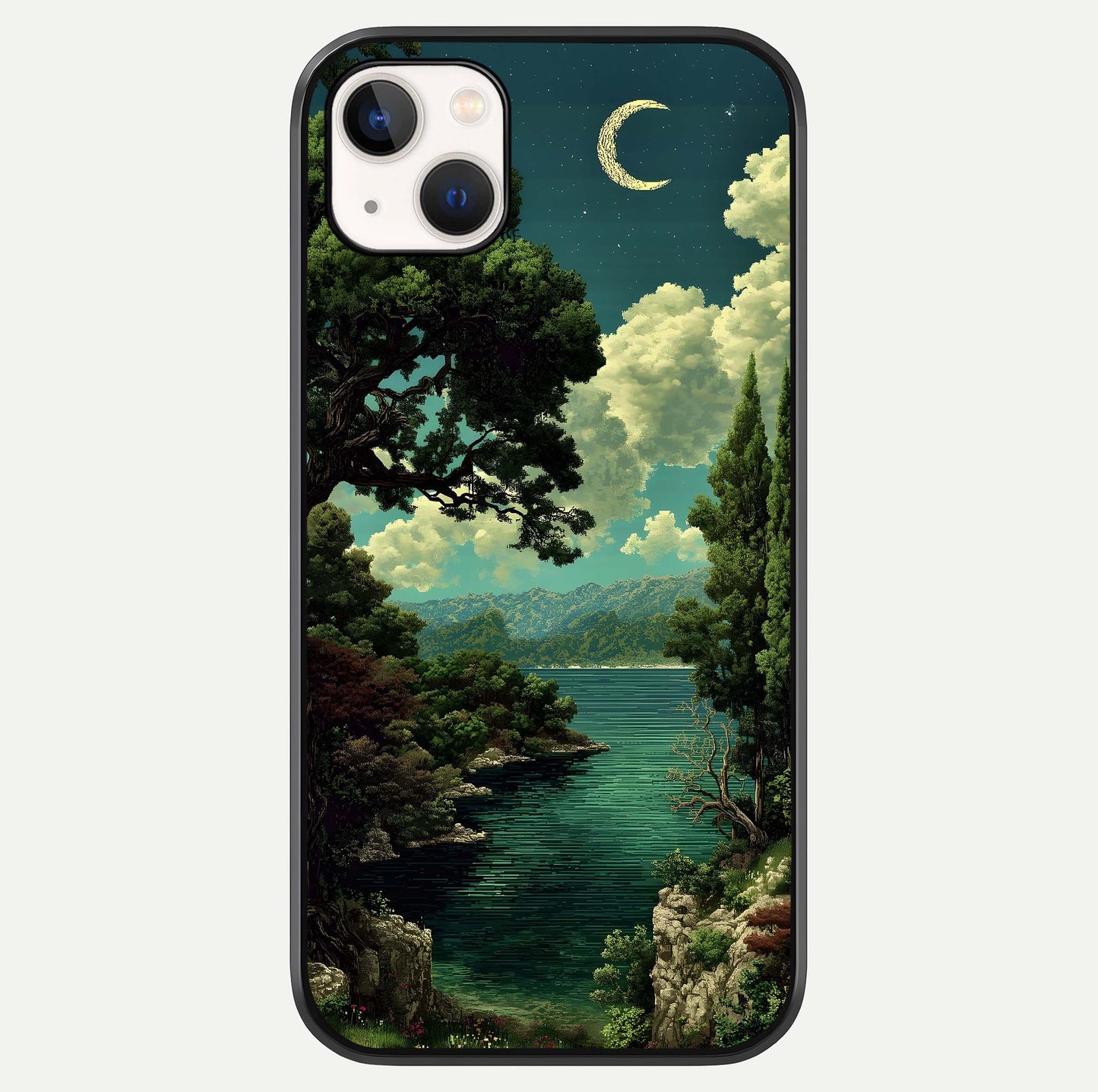 Celestial Lake Peace Glass Case For iPhone 14 Plus by Custom World