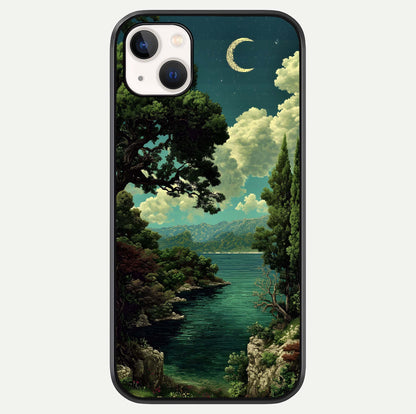 Celestial Lake Peace Glass Case For iPhone 14 Plus by Custom World