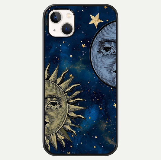 Celestial Moon With Sun Glass Case For iPhone 14 Plus by Custom World