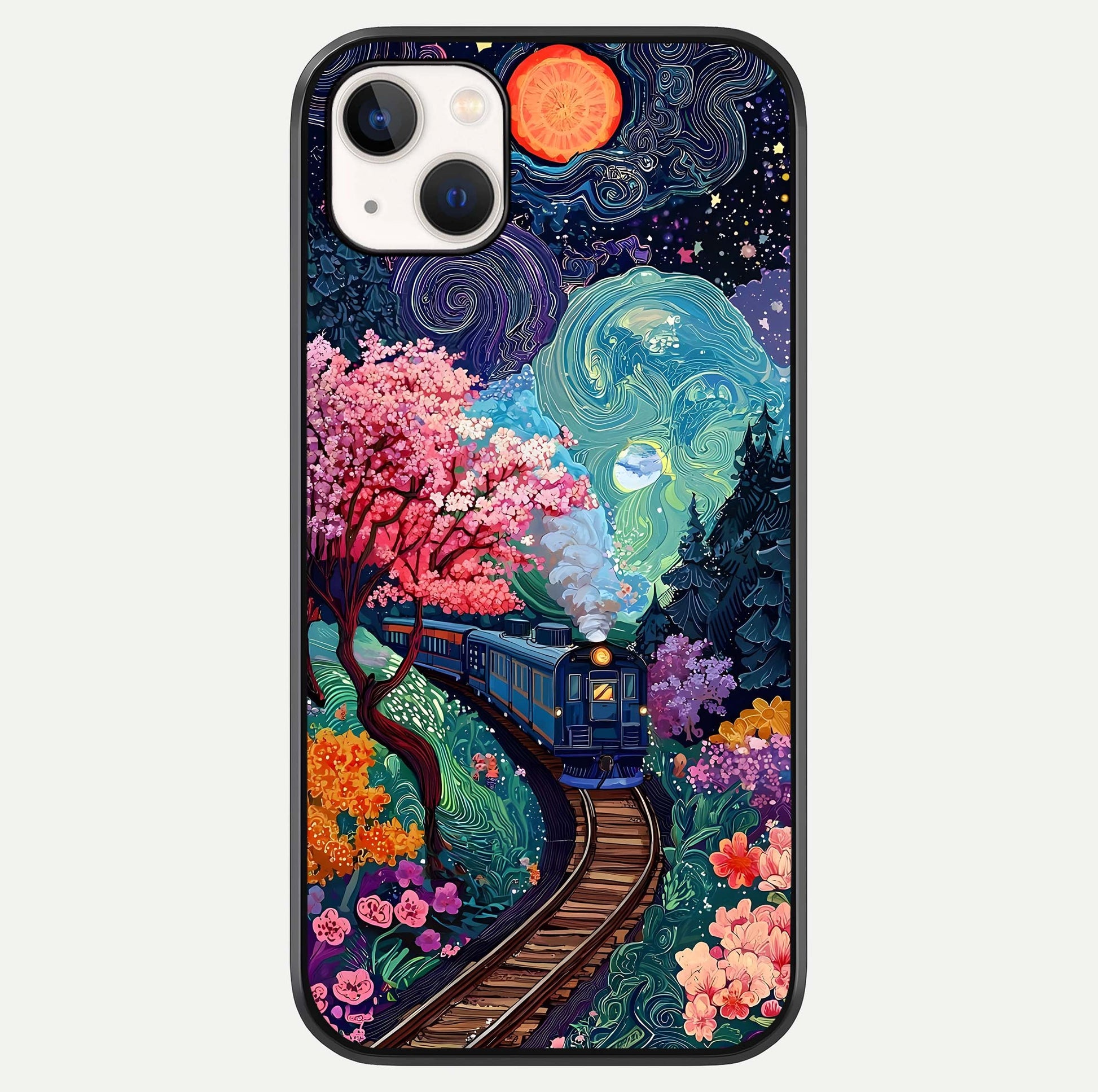 Celestial Train Journey Glass Case For iPhone 14 Plus by Custom World