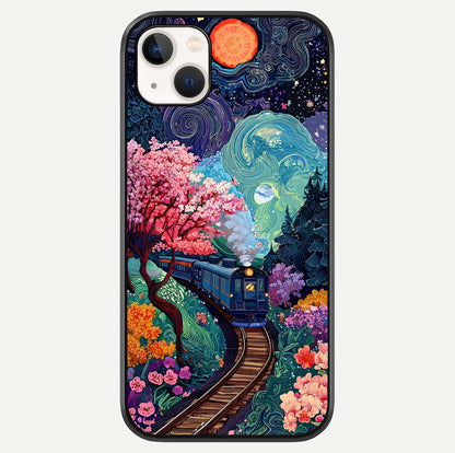 Celestial Train Journey Glass Case For iPhone 14 Plus by Custom World
