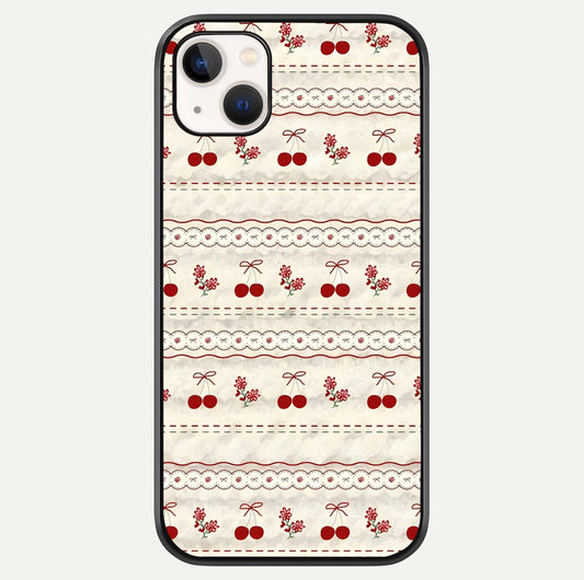 Cherry Bloom Charm Glass Case For iPhone 14 Plus by Custom World
