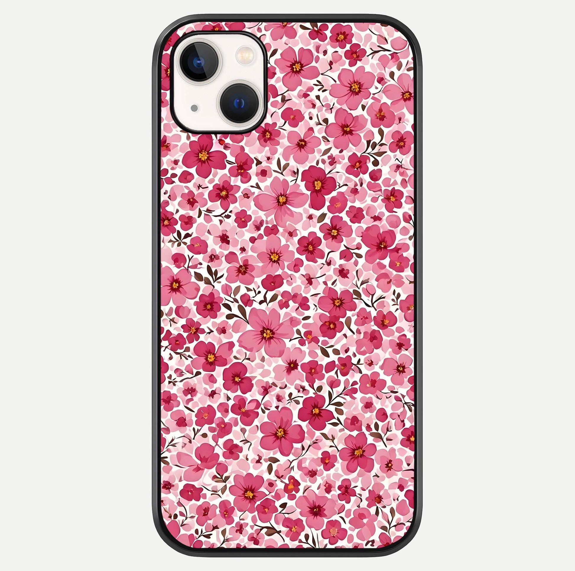 Cherry Blossom Charm Glass Case For iPhone 14 Plus by Custom World