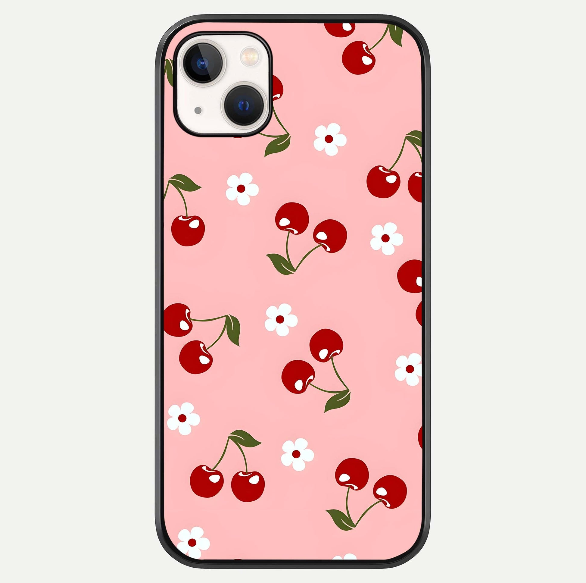 Cherry Love Mood Glass Case For iPhone 14 Plus by Custom World