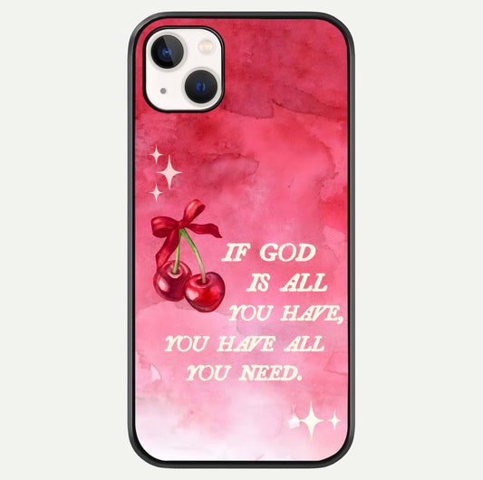 Cherry Quote Glass Case For iPhone 14 Plus by Custom World