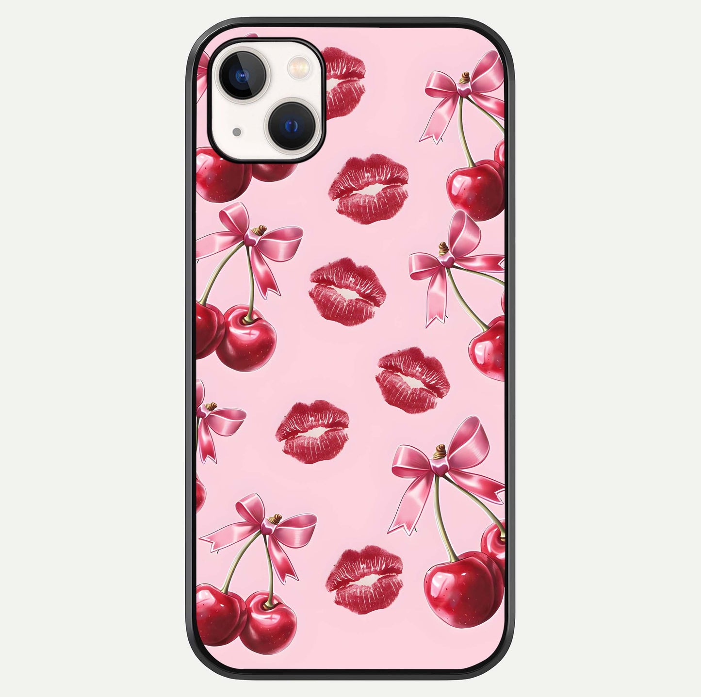 Cherry With Lips Glass Case For iPhone 14 Plus by Custom World