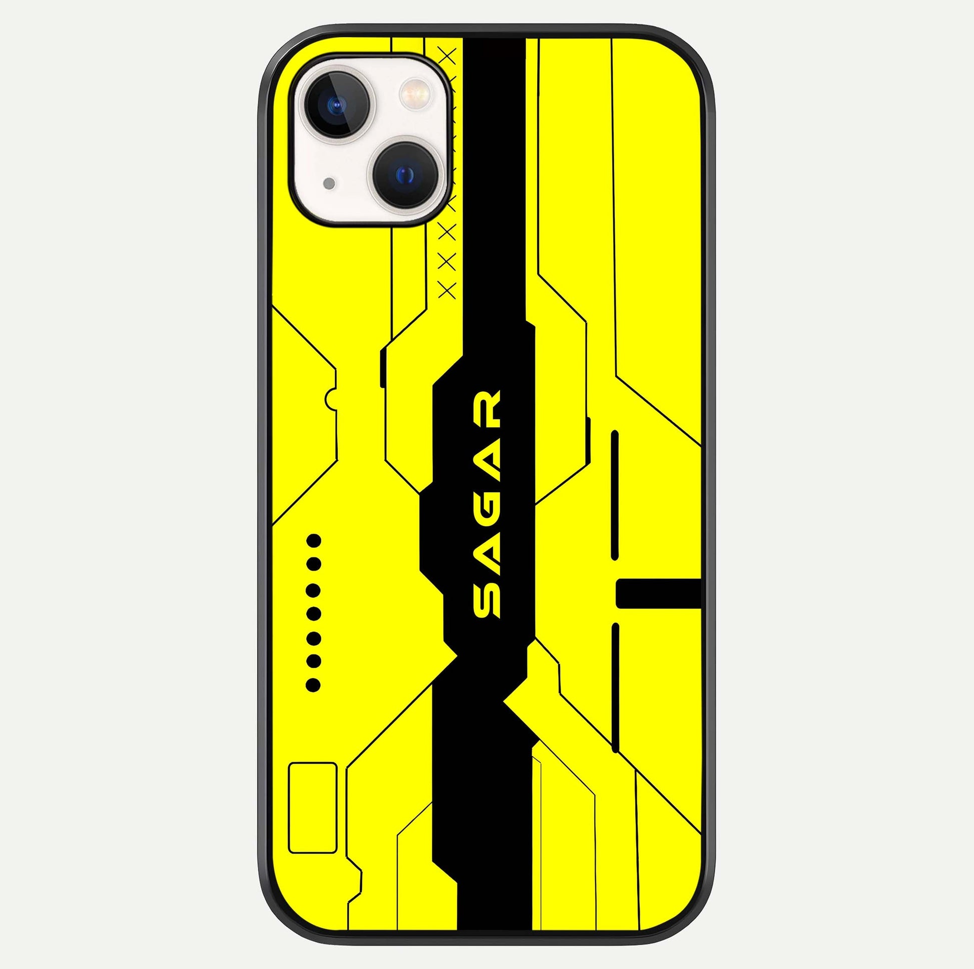 Circuit CYBERPUNK Custom Name Glass Case For iPhone 14 Plus by Custom World