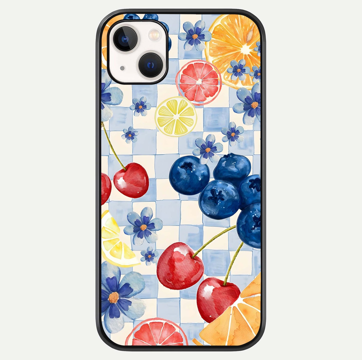Citrus Bloom Joy Glass Case For iPhone 14 Plus by Custom World