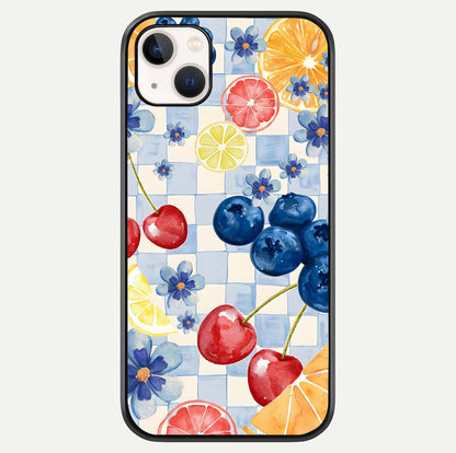 Citrus Bloom Joy Glass Case For iPhone 14 Plus by Custom World
