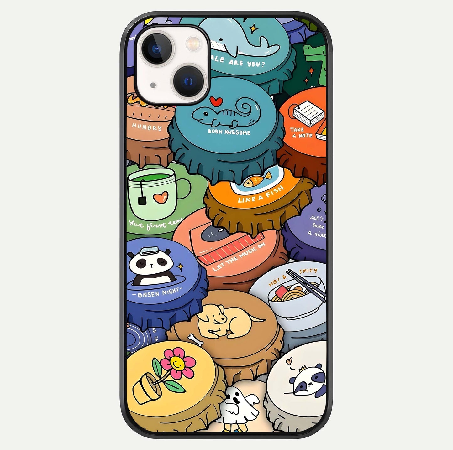 Coins Patterns Glass Case For iPhone 14 Plus by Custom World