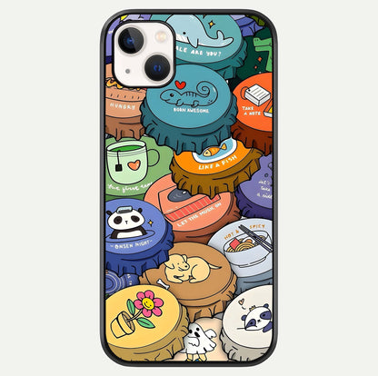 Coins Patterns Glass Case For iPhone 14 Plus by Custom World