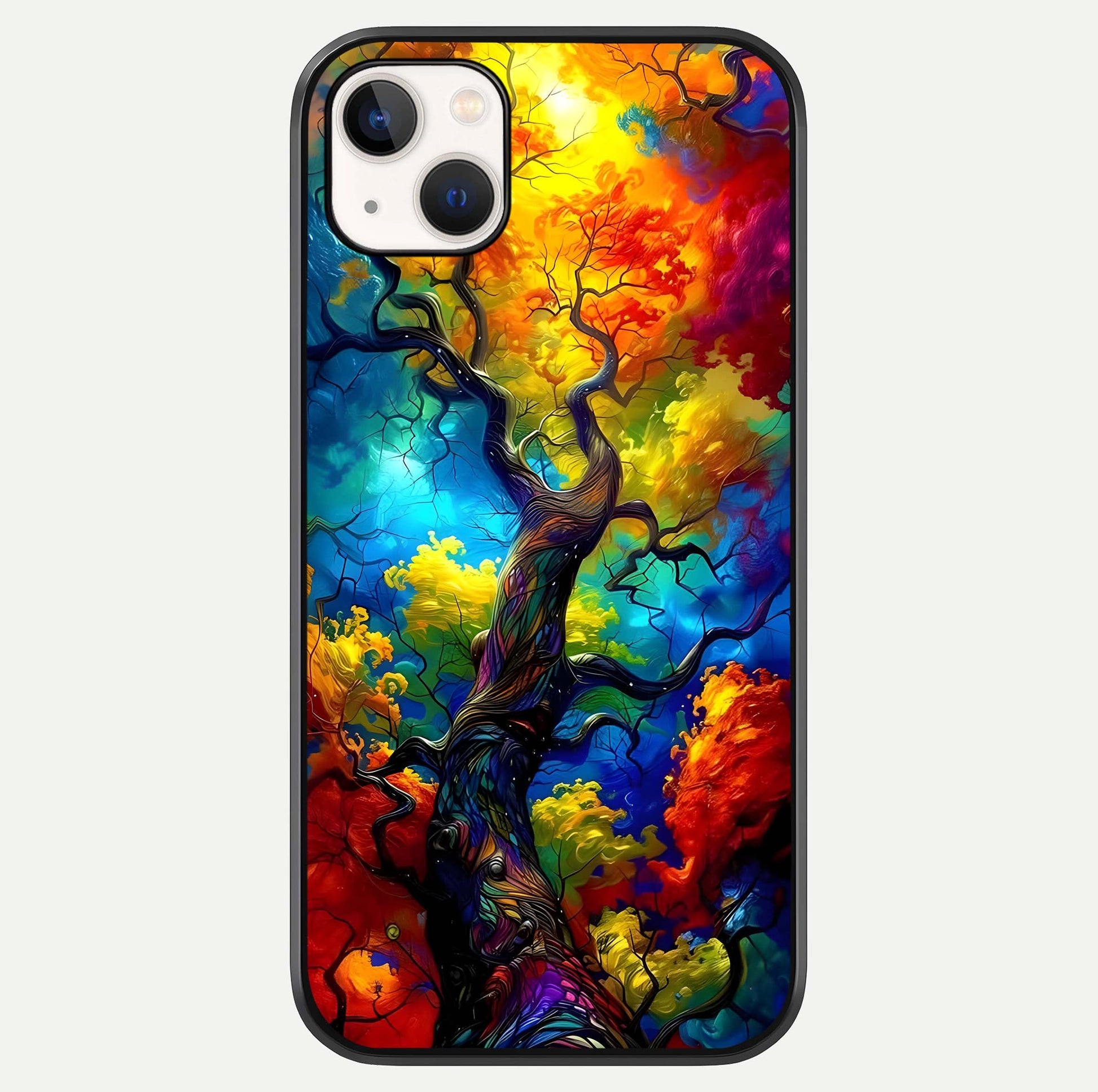 Colorful Tree Glass Case For iPhone 14 Plus by Custom World