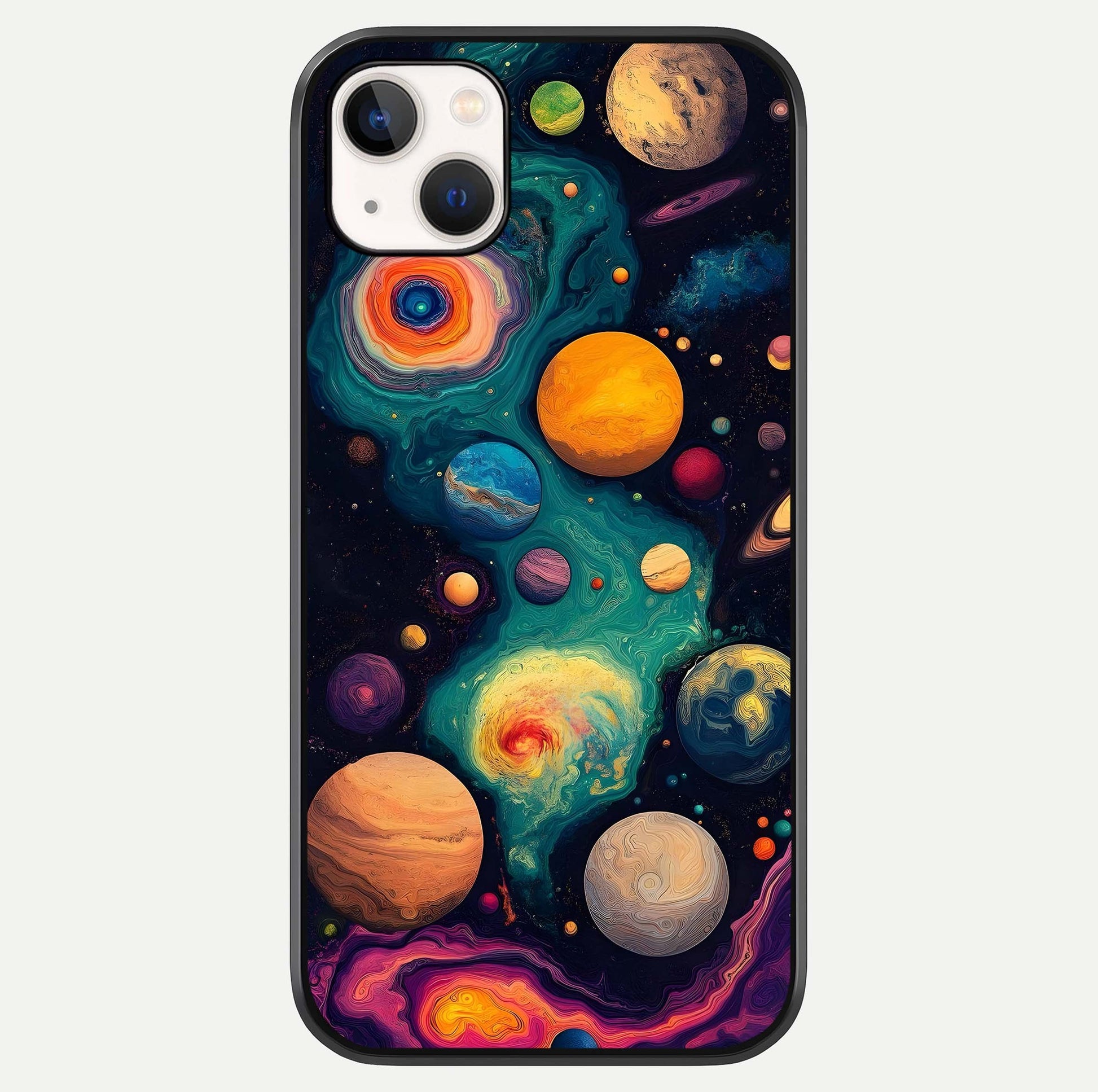 Cosmic Planet Journey Glass Case For iPhone 14 Plus by Custom World