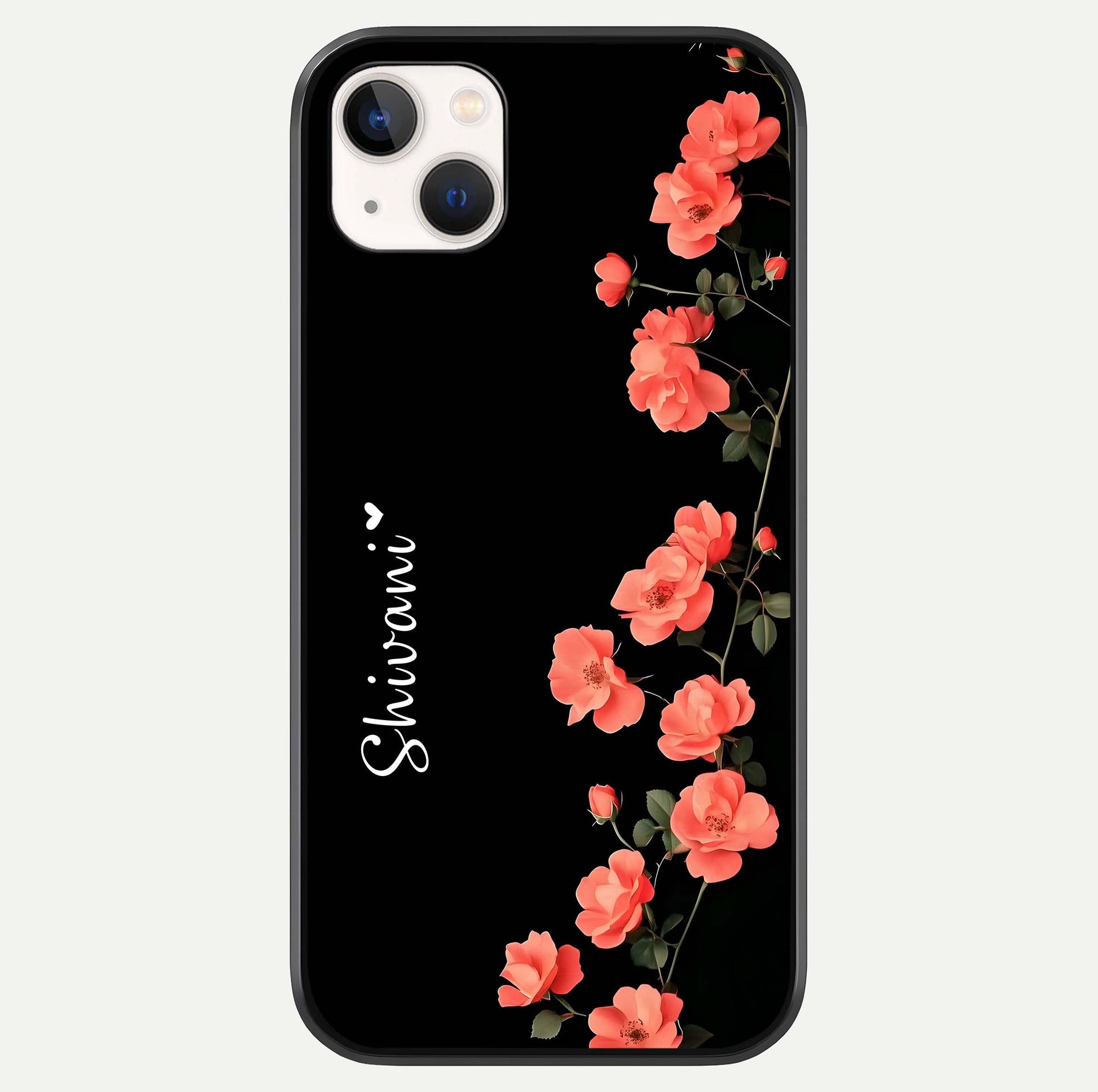 Crimson Bloom Grace Custom Name Glass Case For iPhone 14 Plus by Custom World