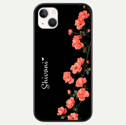 Crimson Bloom Grace Custom Name Glass Case For iPhone 14 Plus by Custom World