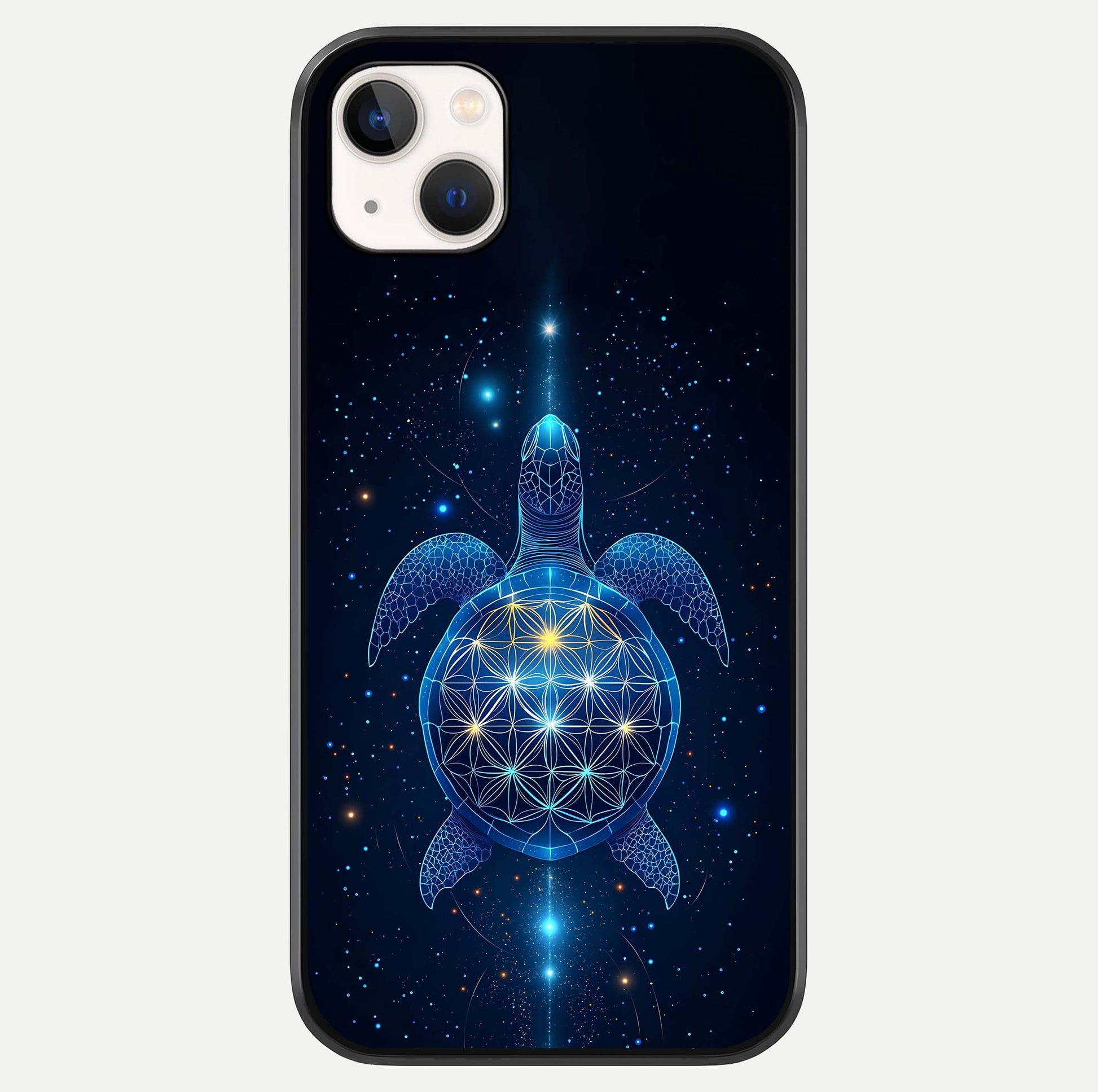 Crimson Blue Turtle Glass Case For iPhone 14 Plus by Custom World