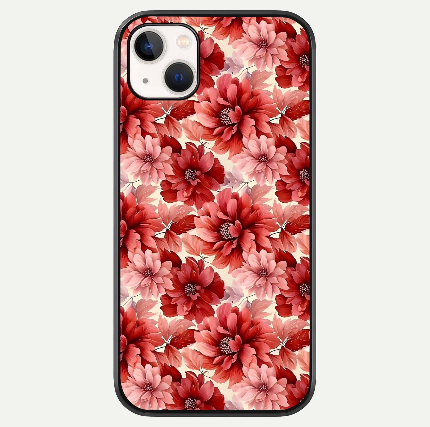 Crimson Love Petals Glass Case For iPhone 14 Plus by Custom World