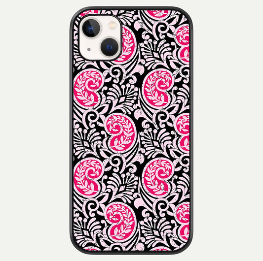 Crimson Paisley Charm Glass Case For iPhone 14 Plus by Custom World