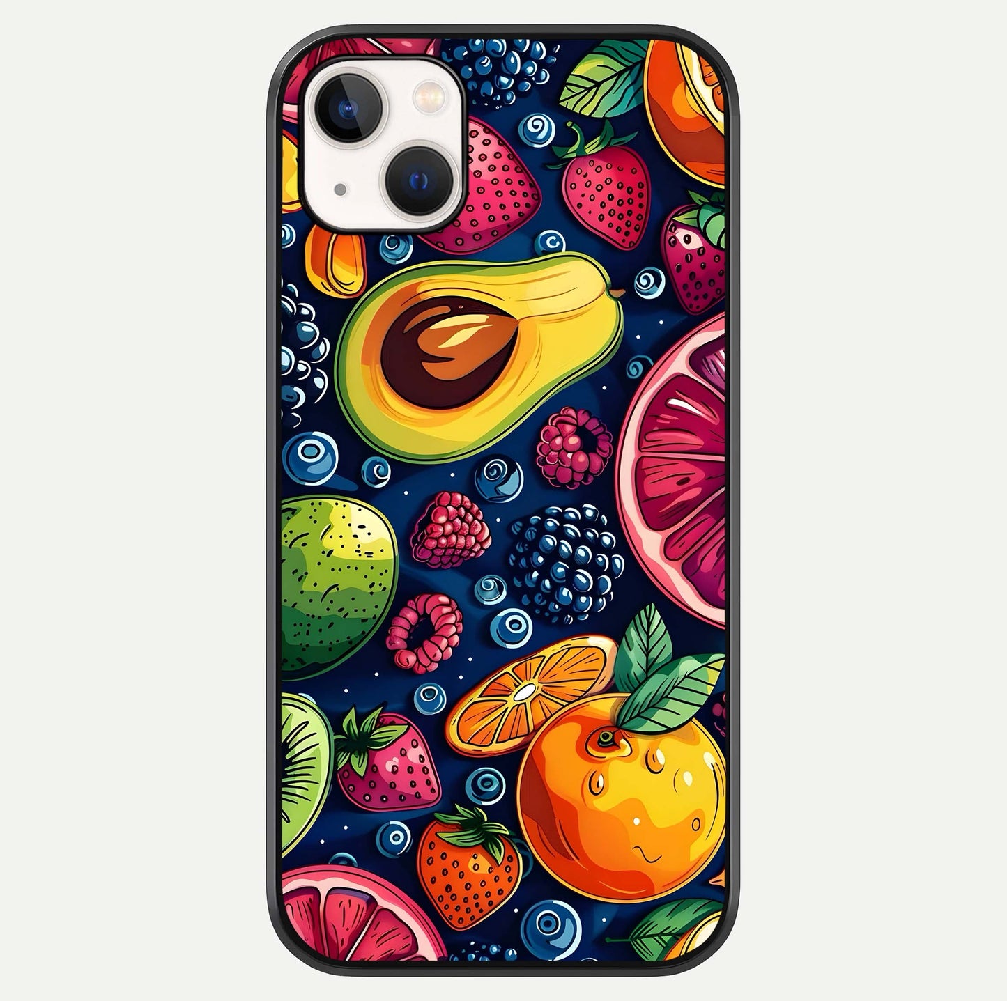 Cute Fruits Art Glass Case For iPhone 14 Plus by Custom World