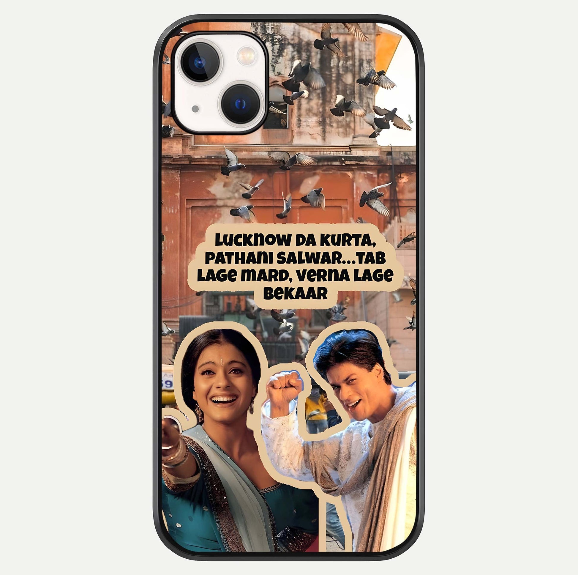 Desi Retro Vibes Glass Case For iPhone 14 Plus by Custom World