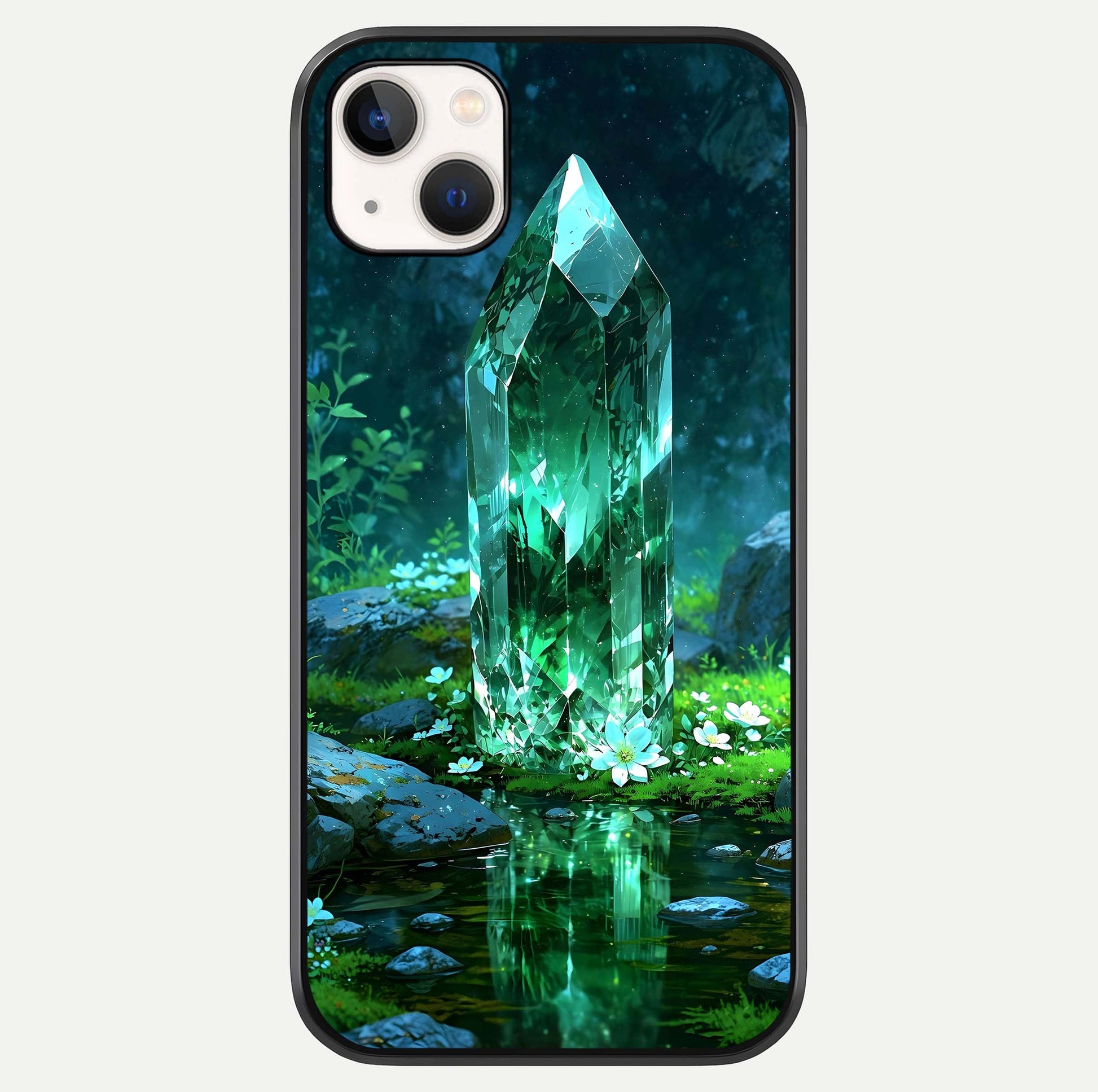 Emerald Light Crystal Glass Case For iPhone 14 Plus by Custom World