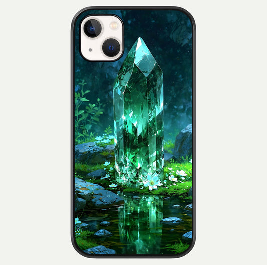 Emerald Light Crystal Glass Case For iPhone 14 Plus by Custom World
