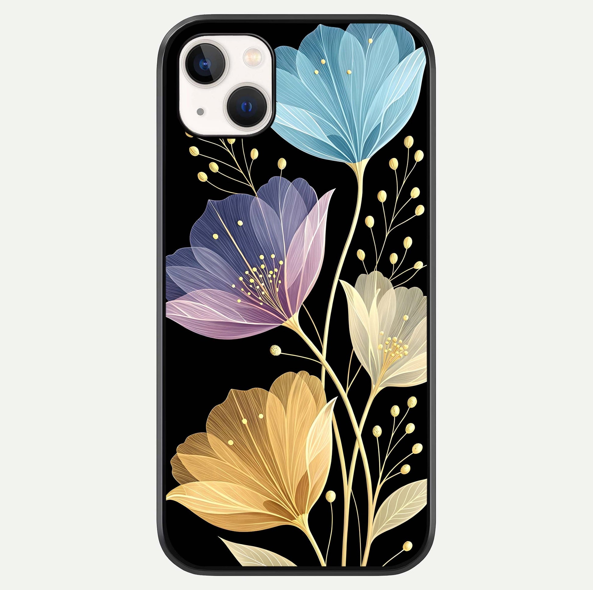 Flower Bloom Glow Glass Case For iPhone 14 Plus by Custom World