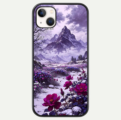 Flower Mountain View Glass Case For iPhone 14 Plus by Custom World