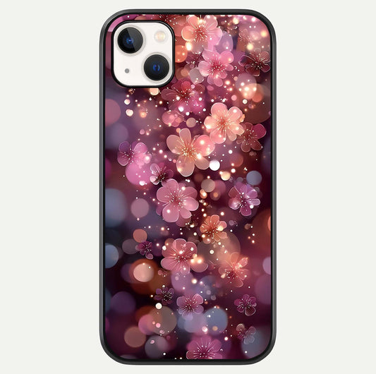 Glowing Petal Bliss Glass Case For iPhone 14 Plus by Custom World