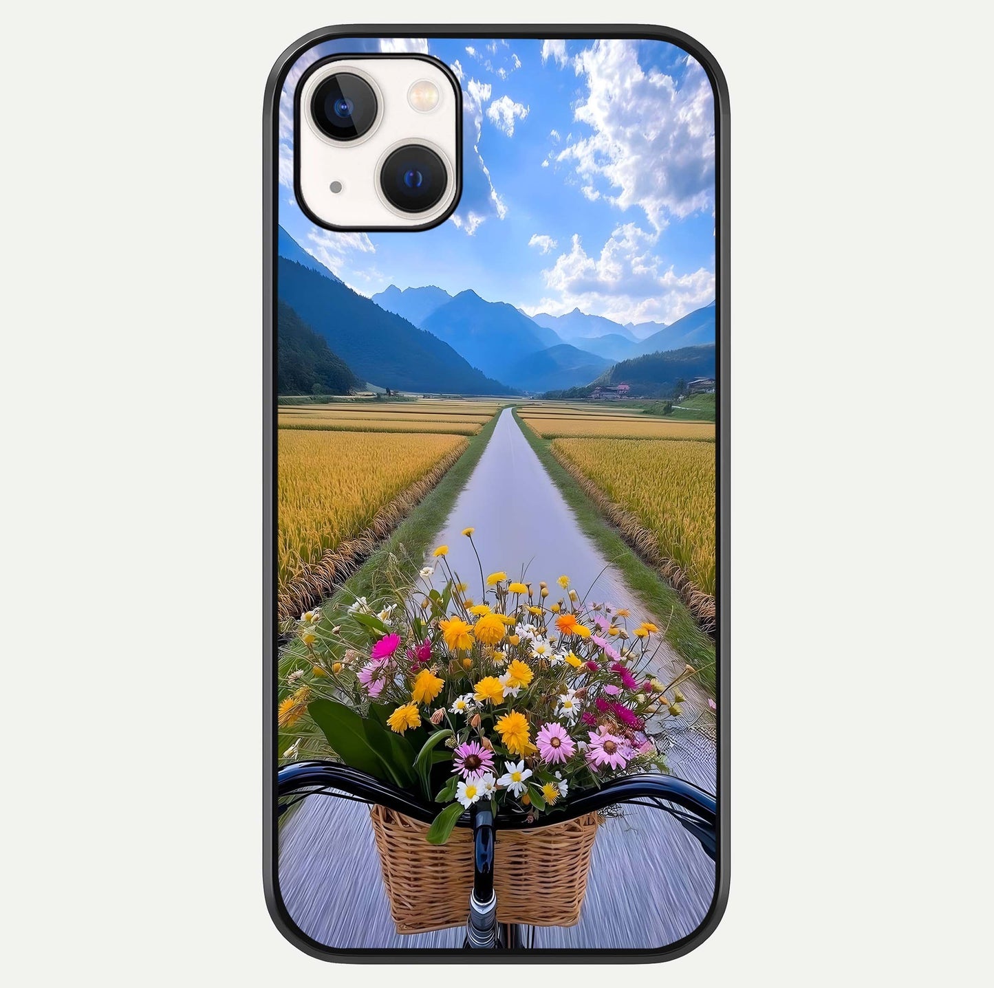 Golden Field Journey Glass Case For iPhone 14 Plus by Custom World