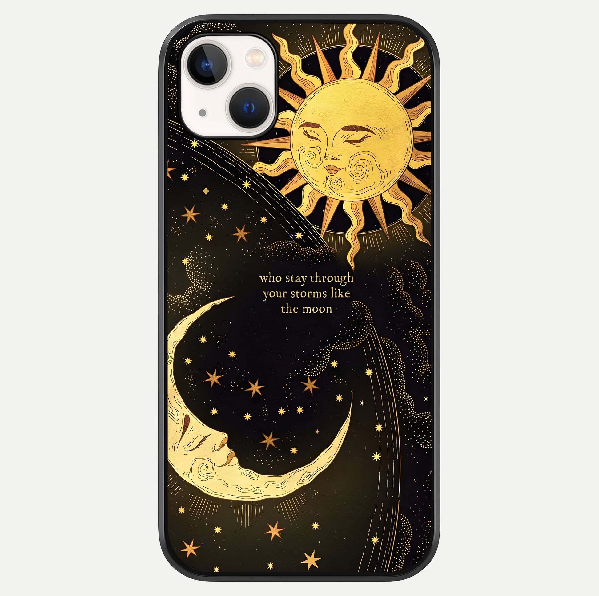 Golden Lunar Love Glass Case For iPhone 14 Plus by Custom World