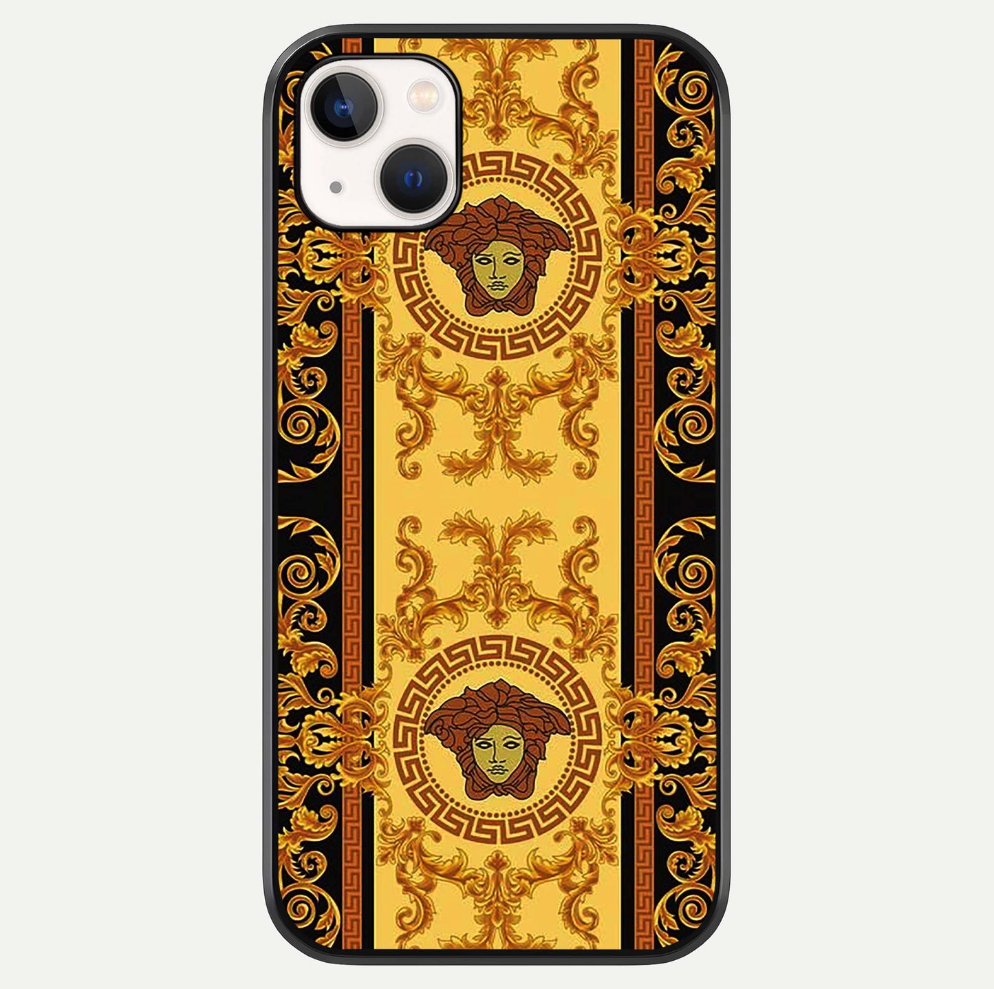 Golden Royal Heritage Glass Case For iPhone 14 Plus by Custom World