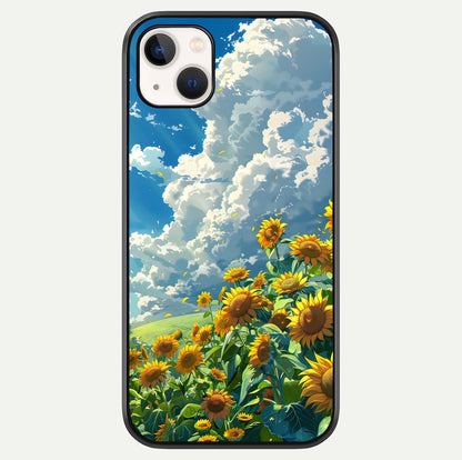 Golden Sun Glory Glass Case For iPhone 14 Plus by Custom World