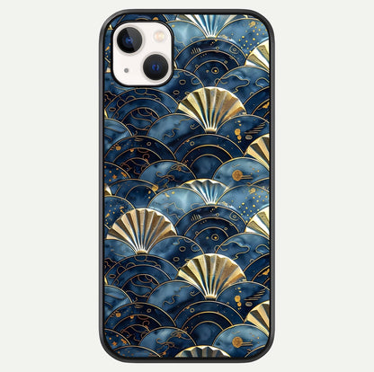Golden Wave Luxe Glass Case For iPhone 14 Plus by Custom World