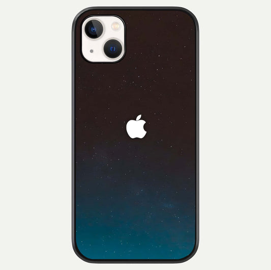 Green Emerald Apple Logo Glass Case For iPhone 14 Plus by Custom World
