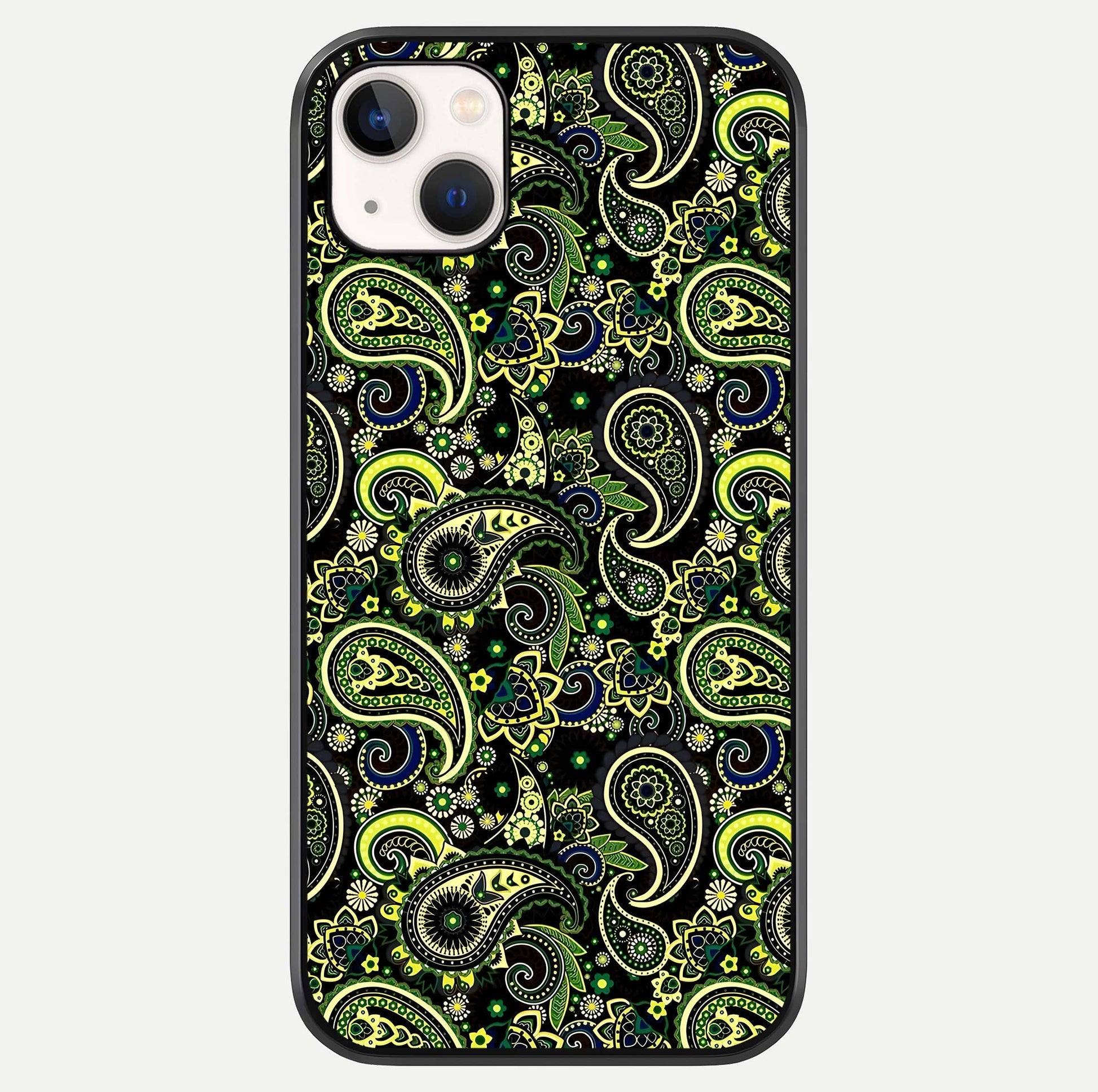 Green Mandala Pattern Glass Case For iPhone 14 Plus by Custom World