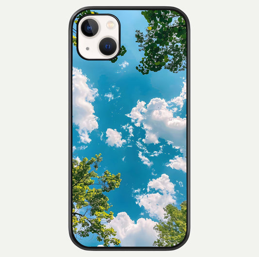 Greenery Sky Glass Case For iPhone 14 Plus by Custom World